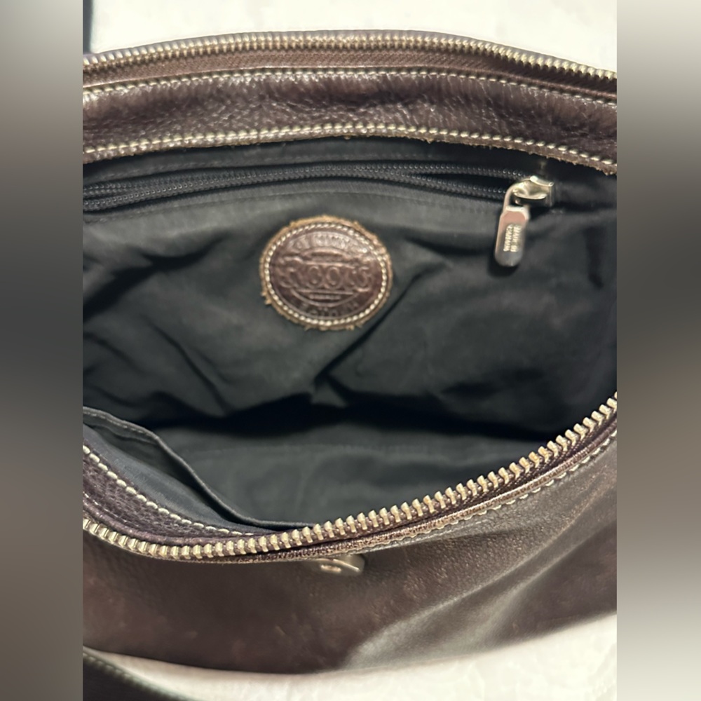 Brown Leather Roots Purse / Messenger Bag. - Picture 11 of 15